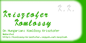 krisztofer komlossy business card